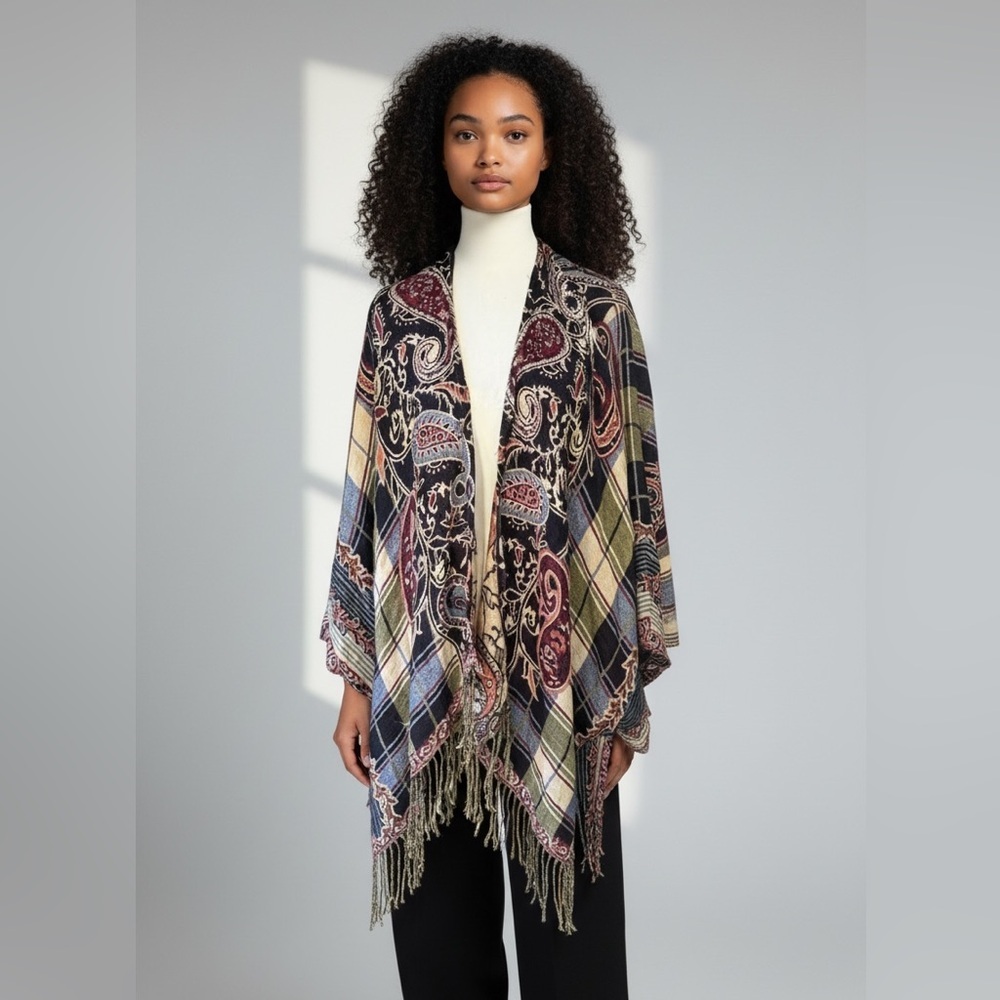 AMBERCROMBIE & FITCH shawl, fall colors one size preowned good condition